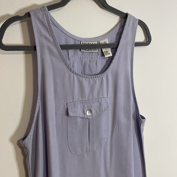 VTG 90s Bill Blass Dress Small Purple 100%Lyocell Maxi Overall Pinafore Lavender - Picture 3 of 14